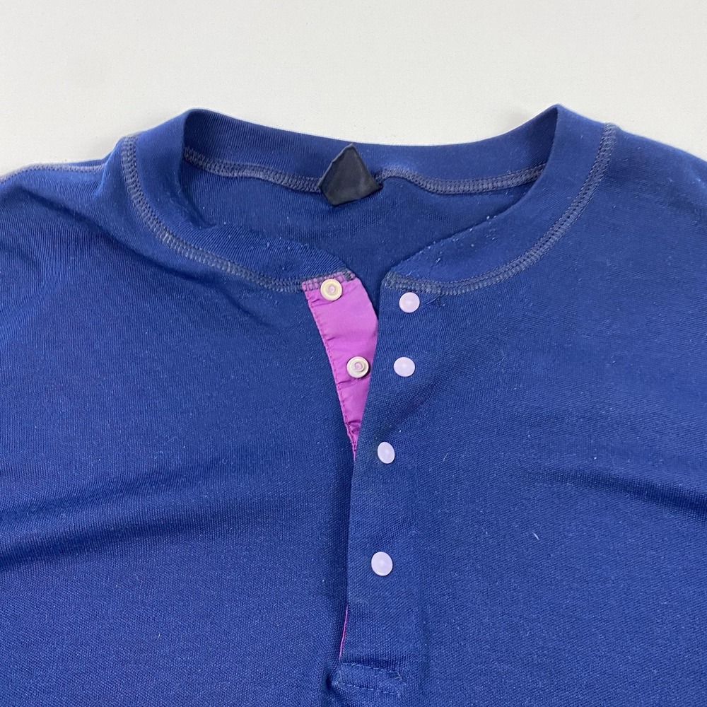Patagonia Shirt Mens Medium Capilene Henley Snap Placket Base Layer USA Made Vtg